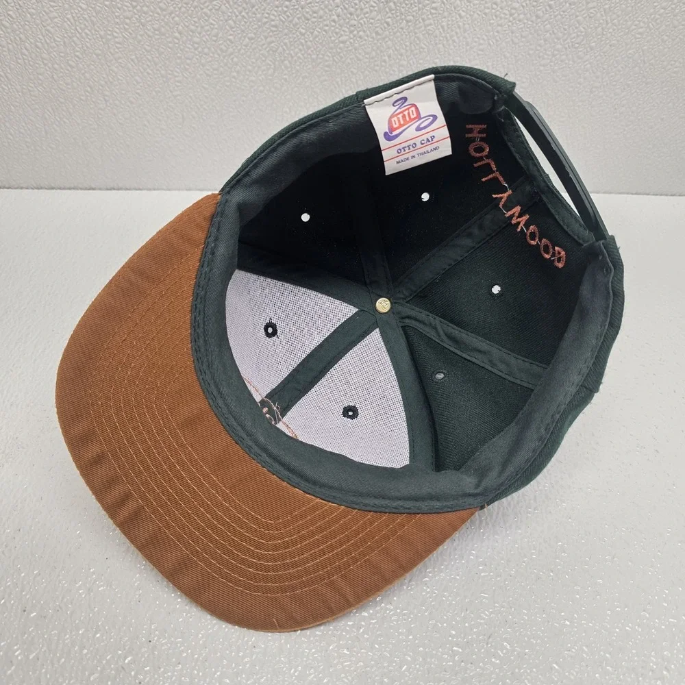 Color by Deluxe Hollywood Snapback Hat Green Brown Leather Vintage
